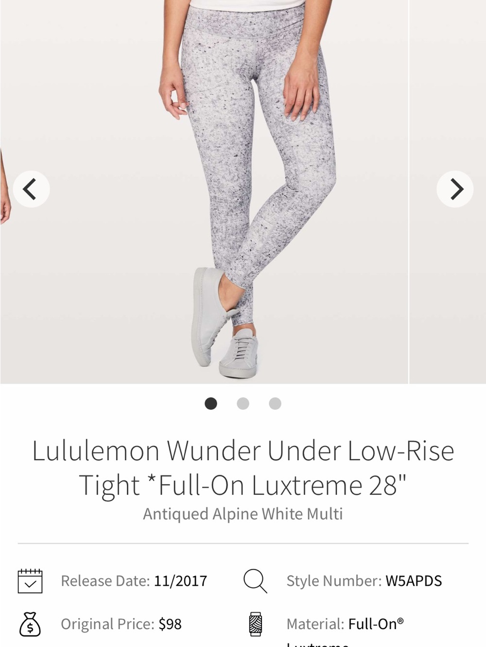 lululemon Wunder Under Low-Rise Leggings in Antique Alpine White Multi